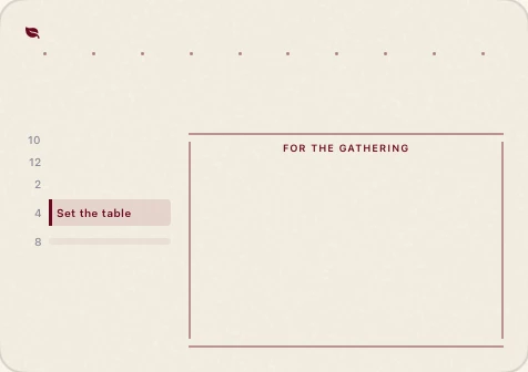 Evergreen layout: Garlands for the year's last gathering.