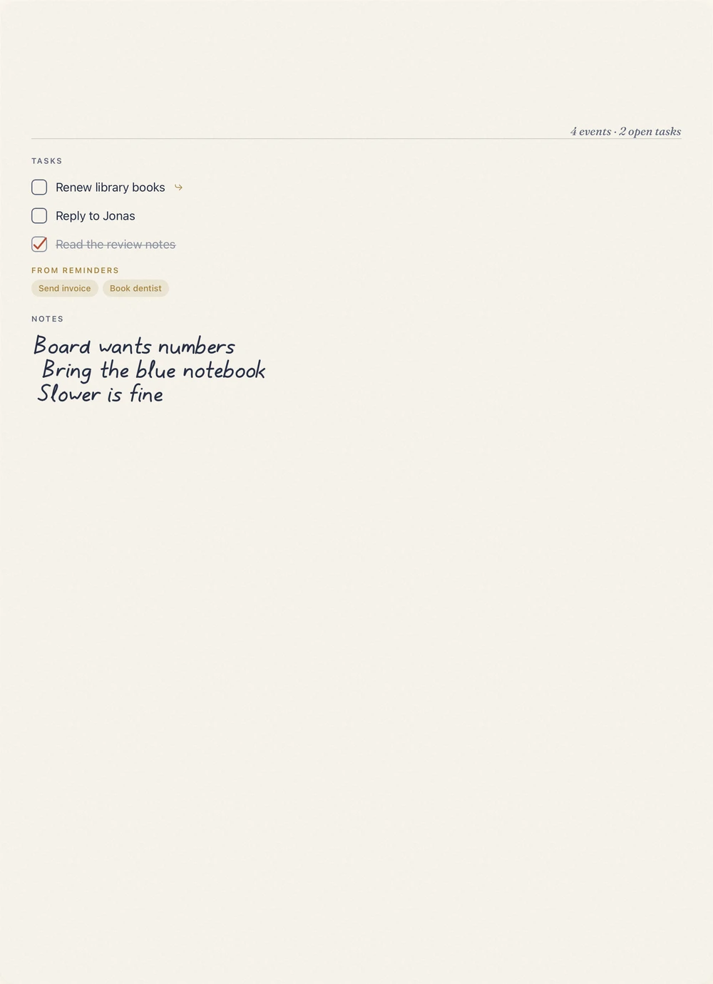 Blank layout: Just beautiful paper and your schedule