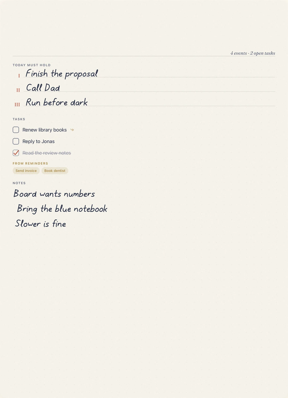 Grid layout: Pure dot grid, quiet structure