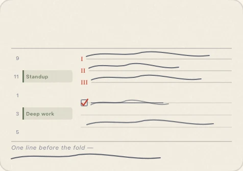 Ritual layout: Morning intention, evening reflection